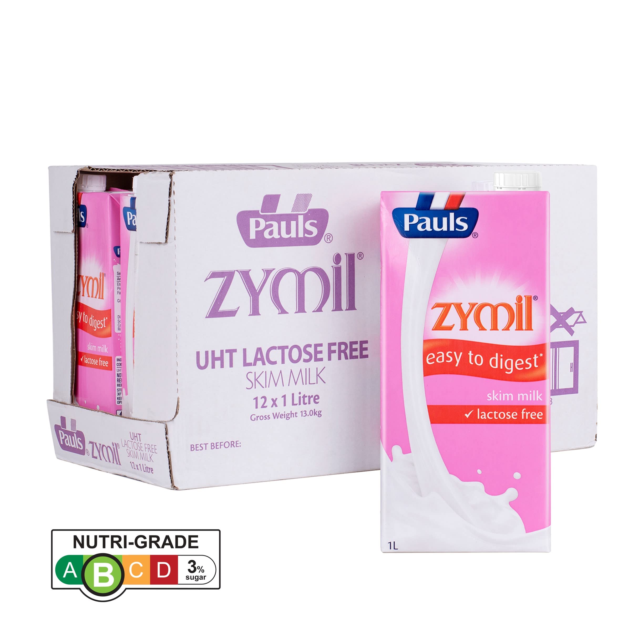 Pauls Zymil UHT Lactose Free Skimmed, 12 l (Pack of 12) : Amazon